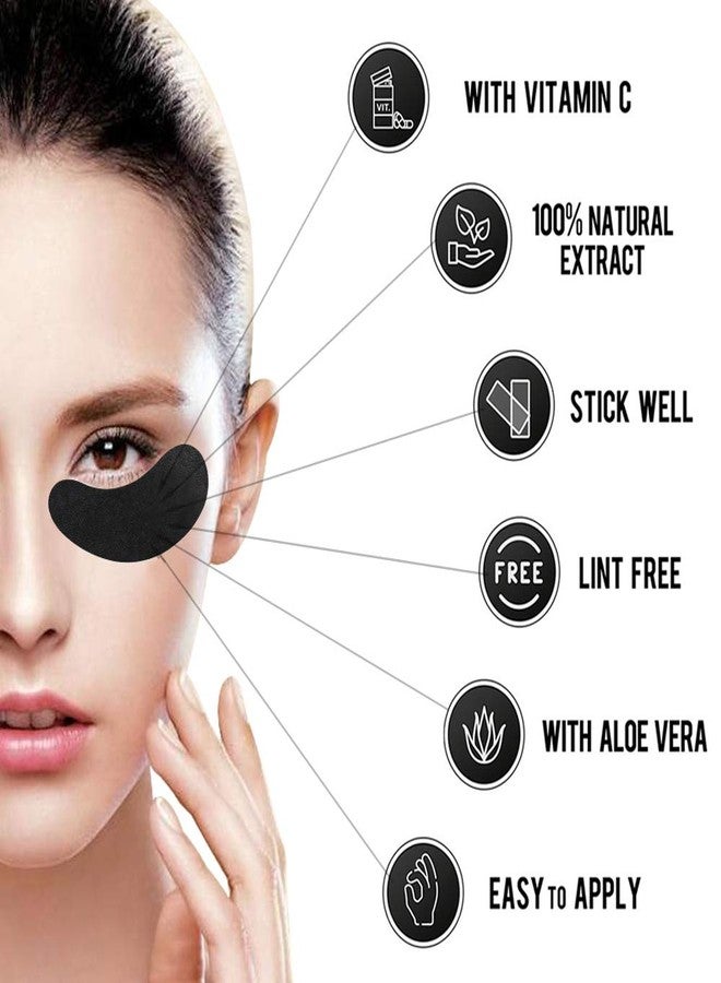MyAoKuE-UP 100 Pairs Set Under Eye Pads Disposable Eye Gel Patches for Eyelash Extensions Tool Kit, Black Film - Image 5